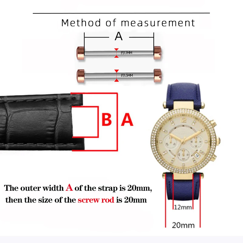 Винтовой стержень для наручных часов комплект звеньев зажима пружинный кожаного