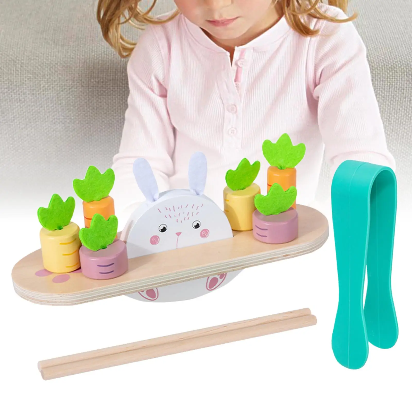 

Wooden Rabbit Balanced Perception Toys for Toddlers Infant ,Learning through Playing ,Ages 18 Months and up Interaction Classic