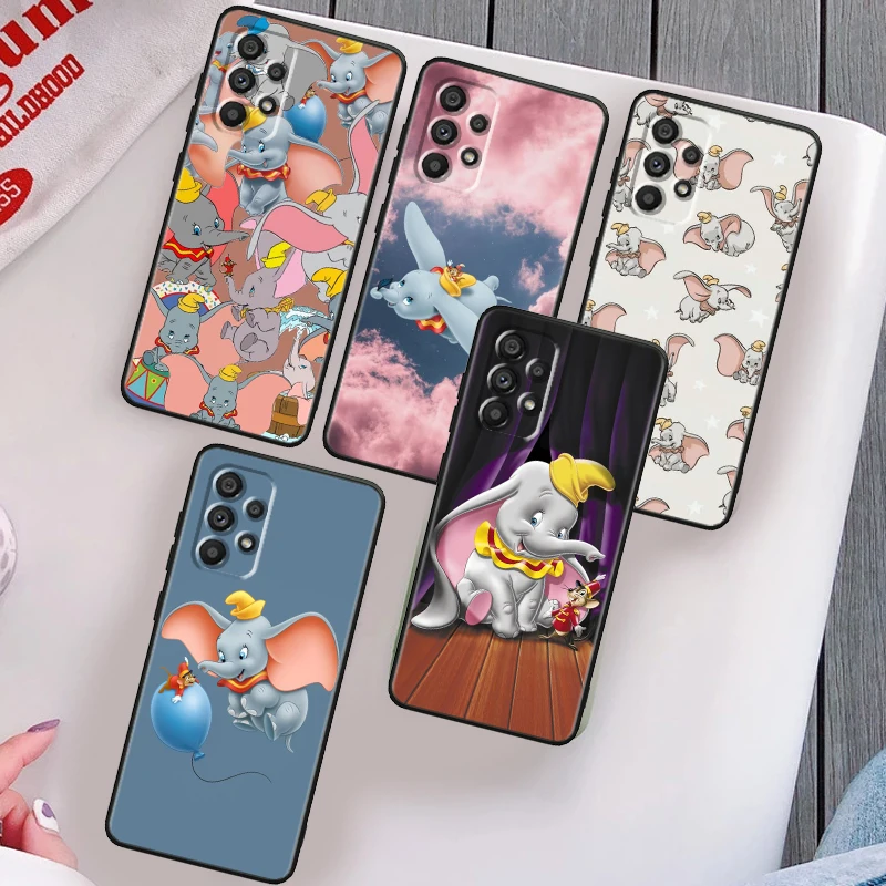 

Anime Cartoon Dumbo Phone Case For Samsung A53 A52 A33 A32 A51 A71 A21S A13 A73 A50 A22 A23 A03 S A72 A54 A12 5G Black
