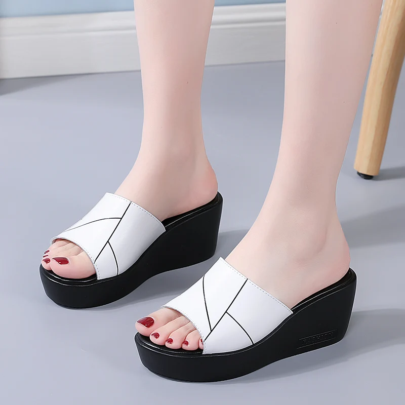 Summer New Wedge Sandals Women Fashion Slippers Platform High Heels Women Shoes Big Size Roman Shoes Lightweight Shoes Women