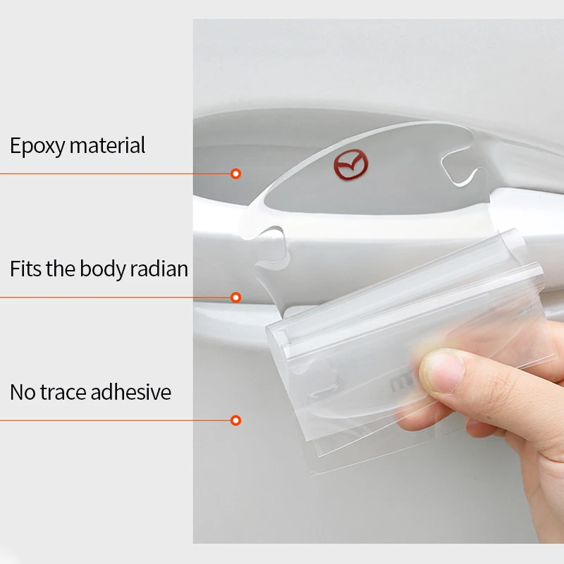 

Car Door Bowl Handle Protector Stickers Anti-collision for Mazda Atenza MX3 CX3 CX5 2 3 6 323 626 RX8 RX7 Protege Axela Speed 6