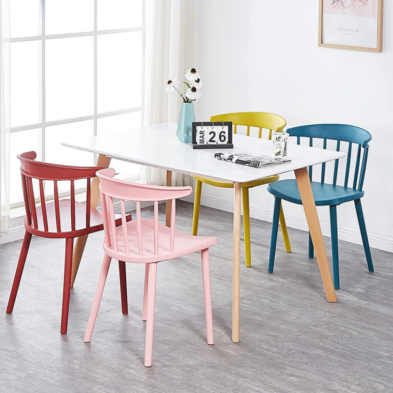 

Nordic Exquisite Simple Luxury Dining Chairs Household Plastic Ring Back Chair Desk Negotiation Leisure Chair Chairs for Kitchen