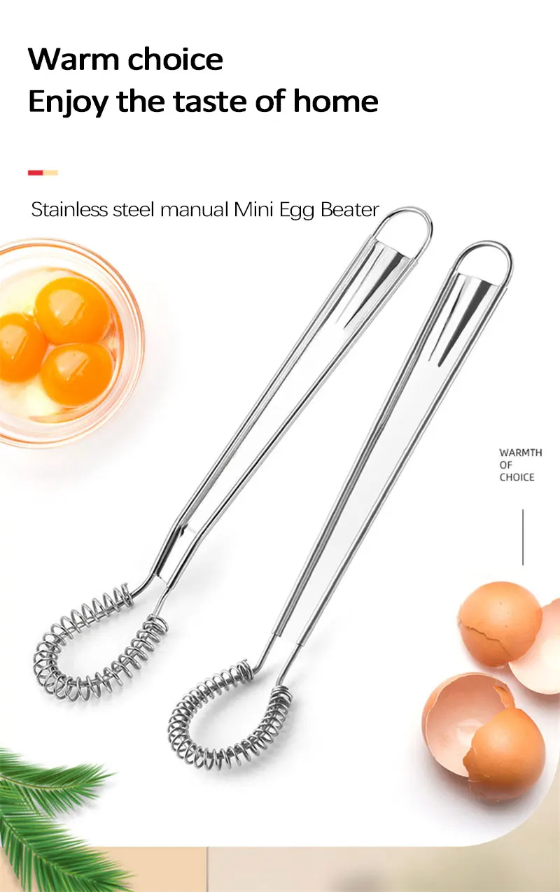 

Spring Hand Mixer Stainless Steel Whisk Coffee Creamer Frother Handheld Mixer Creamer Stirrer Beverage Mixer Kitchen Gadgets