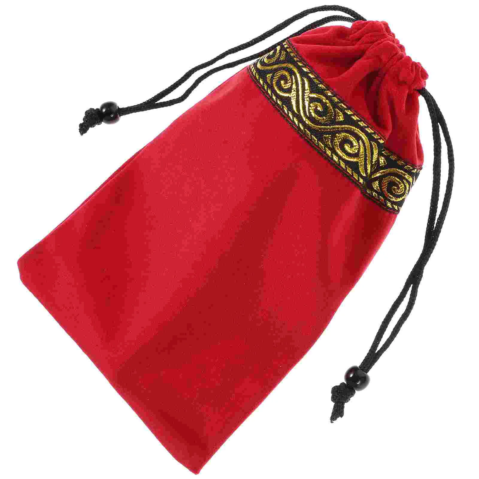 

Tarot Drawstring Jewelry Pouch Dice Storage Rune Fabric Gift Pouches Holiday Chinese Present Candy Treat Rustic Packing Wrapping