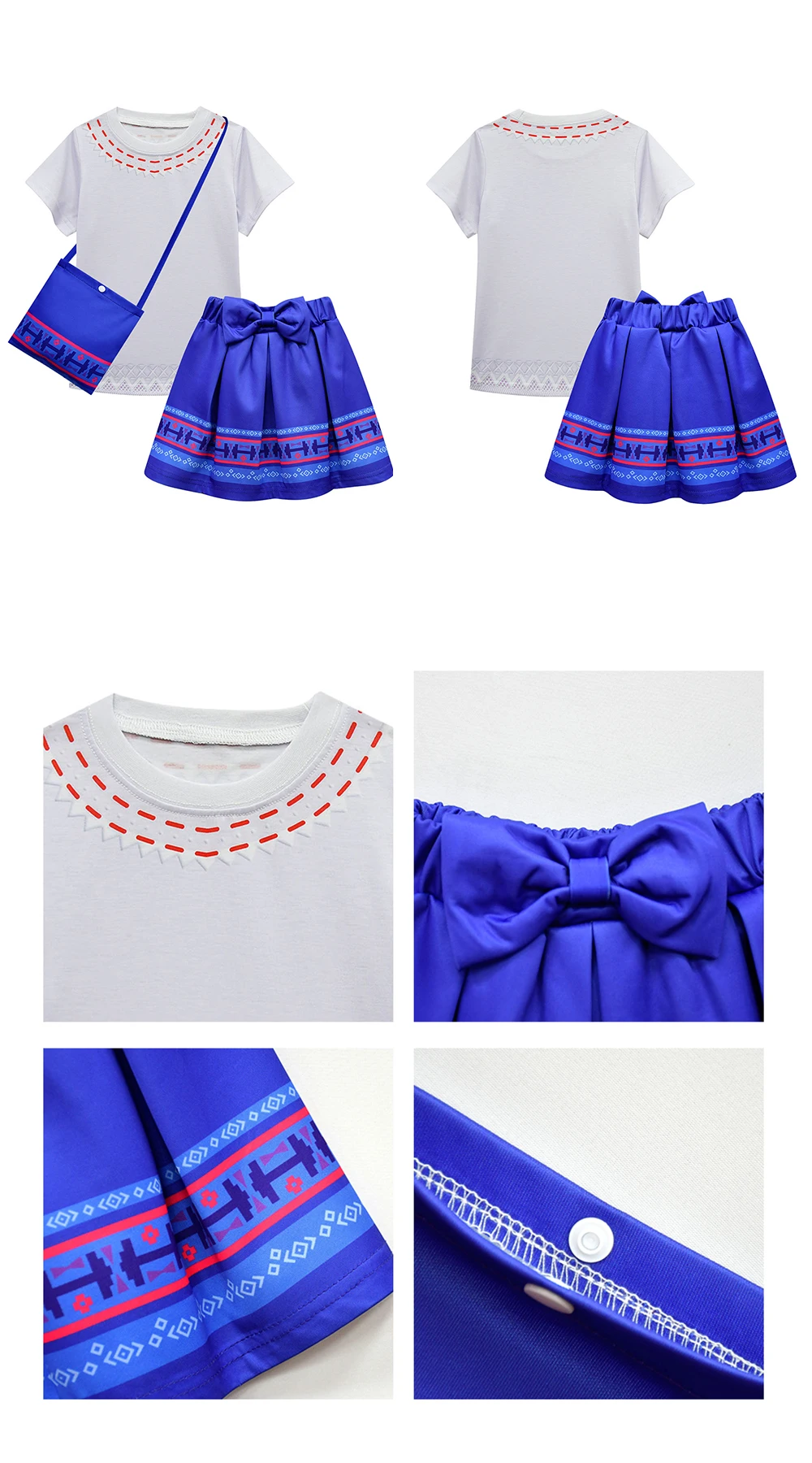 Disney ENCANTO Cosplay Costume Louisa Charm Biggest Power Girls Friendly Short Sleeve Dress Summer 1/TWO Pieces Children Clothes
