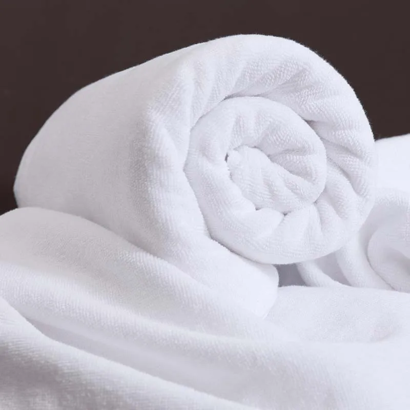 

32s 70x140cm Hotel Luxury White Bath Towel 100% Cotton Large Beach Towel Absorbent Quick-drying Bathroom Towel