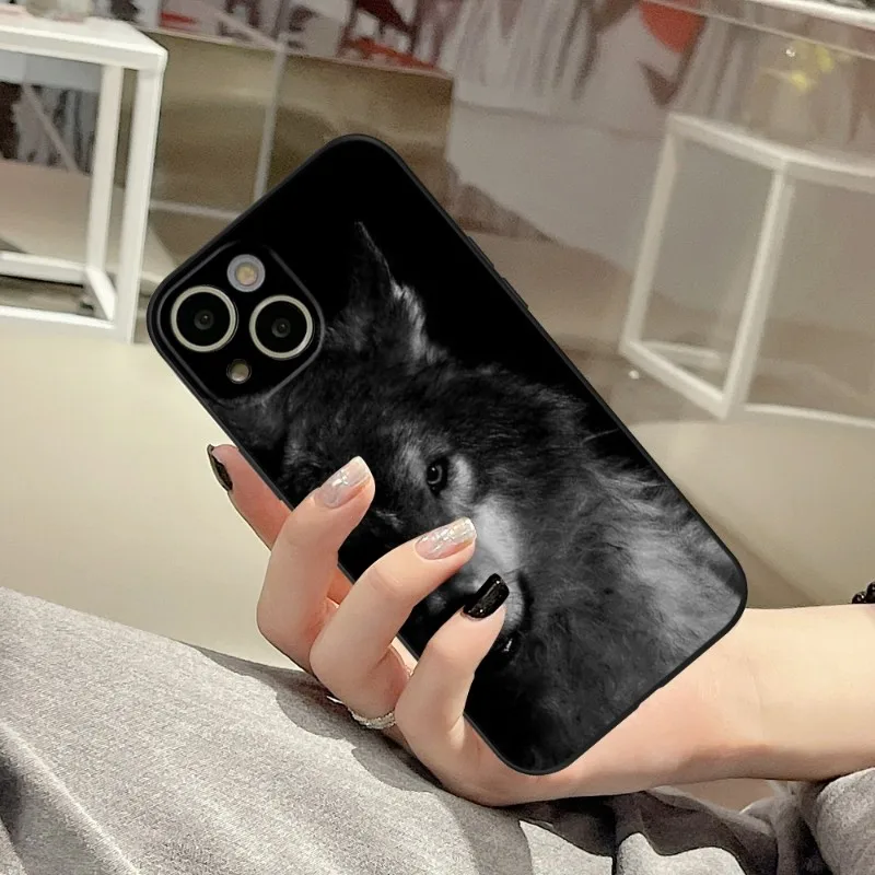 cool wolf animal Phone Case FOR IPhone 14 13 11 12 Pro 8 7 Plus X 13 Pro MAX XR XS MINI Black Covers