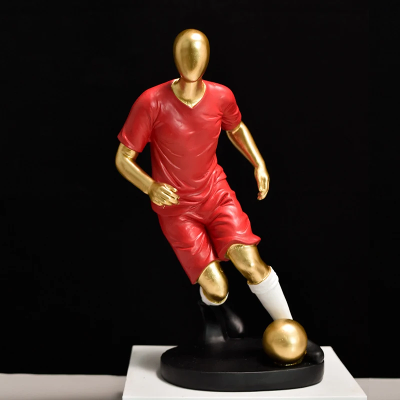 

NORTHEUINS Resin Football Player Character Figurines for Interior Creative Figure Statue Home Living Room Desktop Decor Ornament