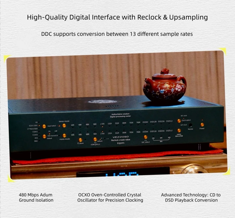 Цифровой USB-интерфейс Hi-Fi VS-01 с функциями реклокинга и апсамплинга, аудиофильский USB-мост для восстановления сигнала и улучшения качества ЦАП (art.: 3920db5333095) - 3920db5333095