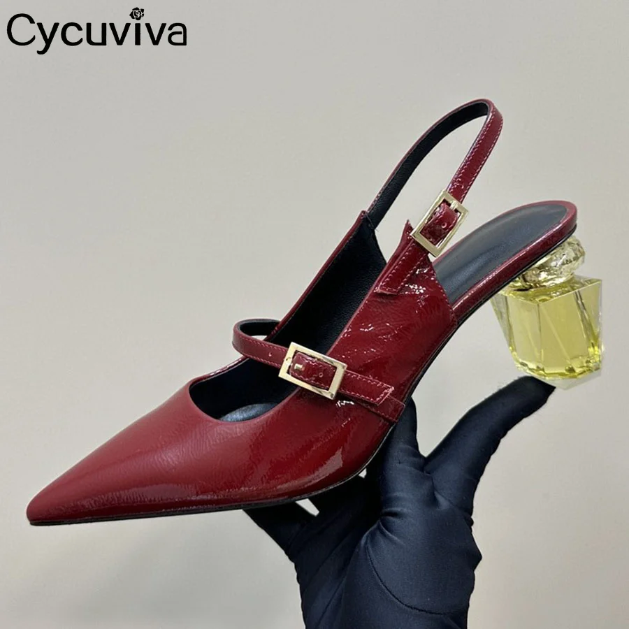 Новые летние брендовые туфли на высоком каблуке женские кожаные модельные с