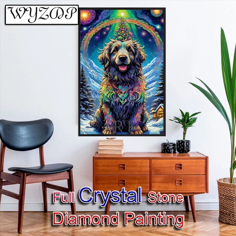 

5D «сделай сам», 100% кристаллическая алмазная живопись, собака, полная квадратная мозаика, вышивка крестиком, набор для алмазной вышивки, алмазная живопись, домашний декор 20231108