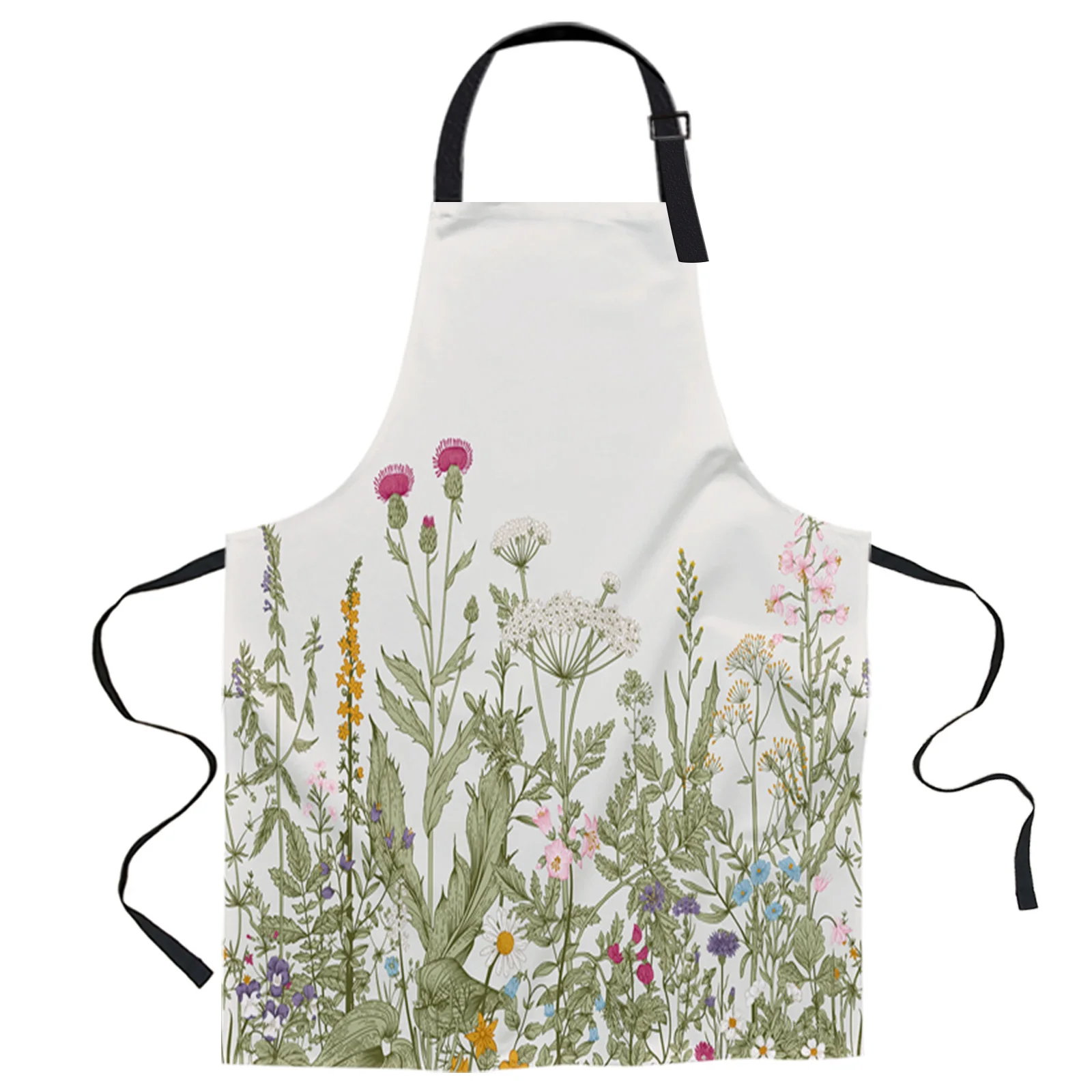 

Simple Retro Herb Fresh Design Adjustable Canvas Kitchen Coffee Apron Ladies Couple Cooking Dining