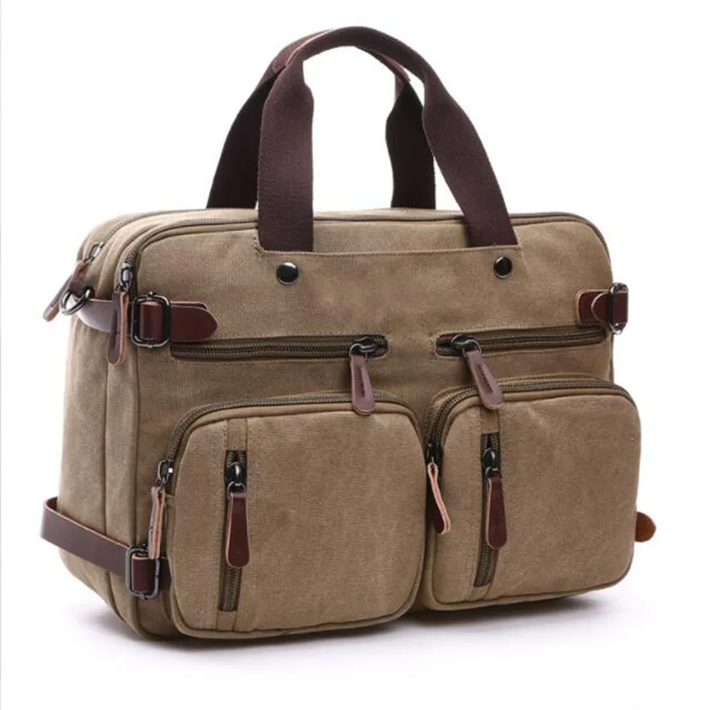 Fahionable Design Casual Men's Business  briefcase Big capacity 17inch computer laptop  Canvas  cross  shoulders tote bag