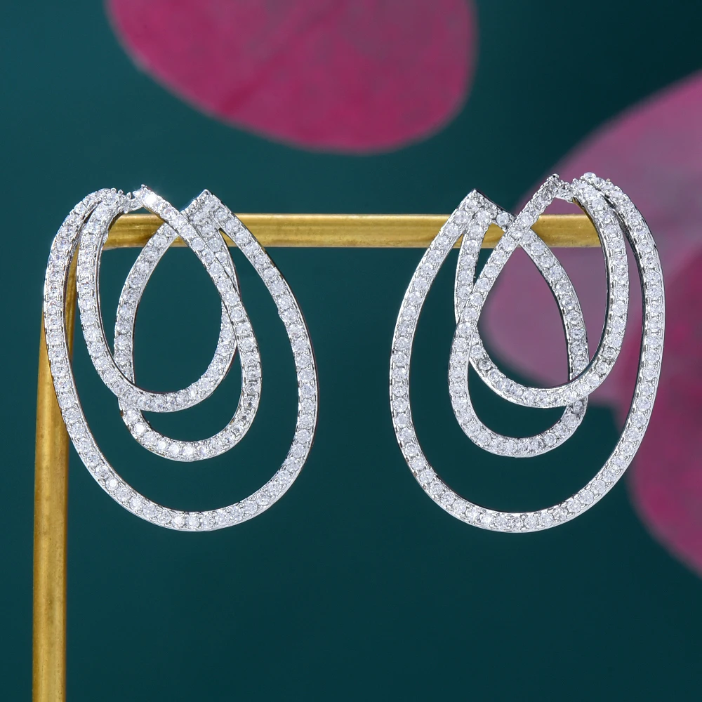 

Женские серьги-подвески Siscathy, роскошные серьги в африканском стиле с цирконом, Ювелирное Украшение для вечеринки, в нигерийском стиле