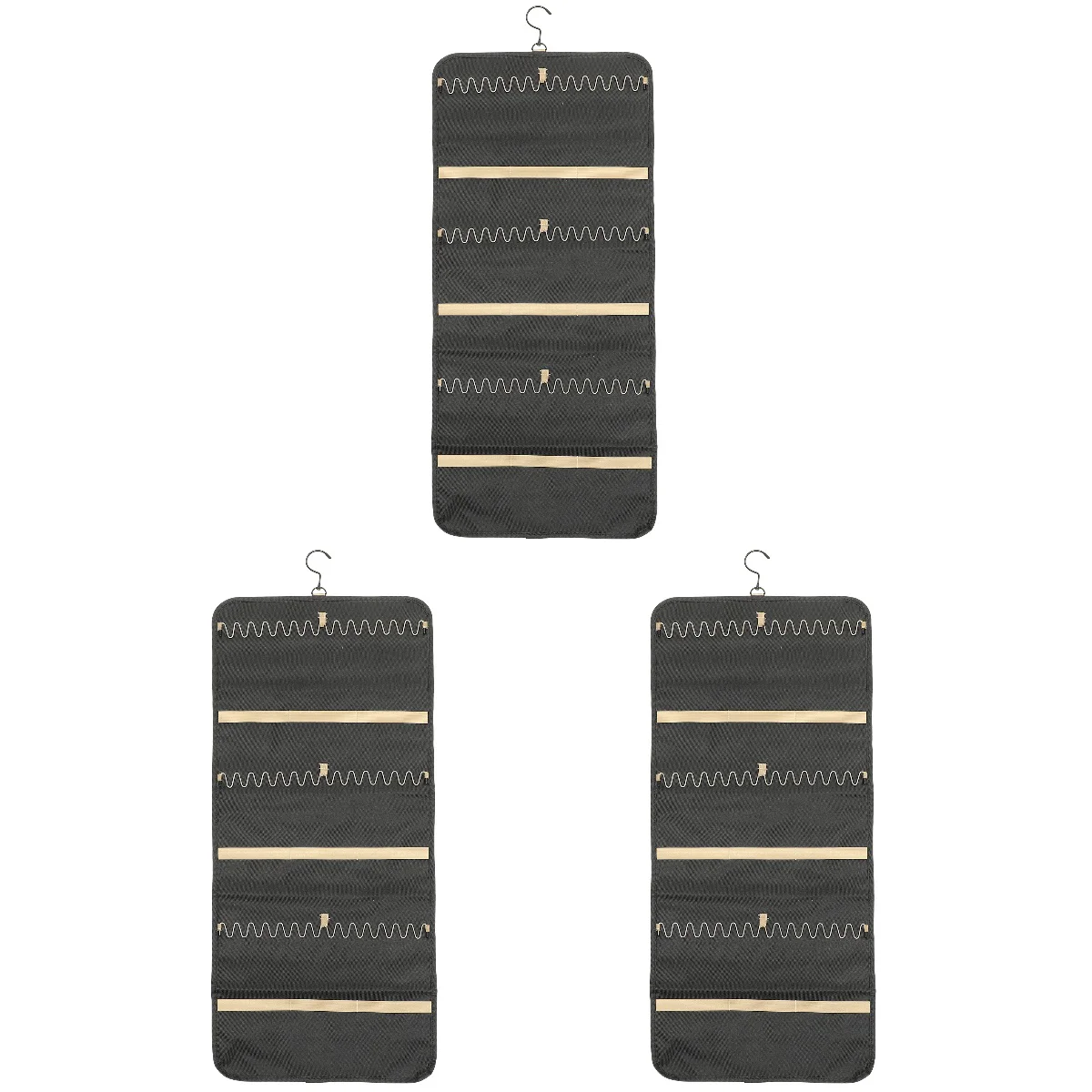 

3pcs Double-side Jewelry Hanging Organizer Convenient Earring Bracelet Storage Bag Hanging Pouch