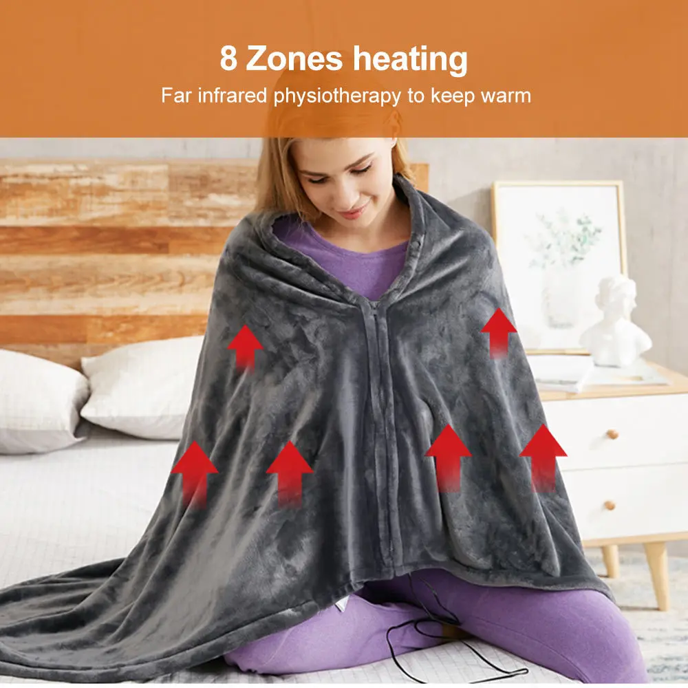

Winter Electric Blanket Thicker Body Warmer 150x80cm USB Electric Heating Shawl Washable Thermostat Electric Heating Blanket