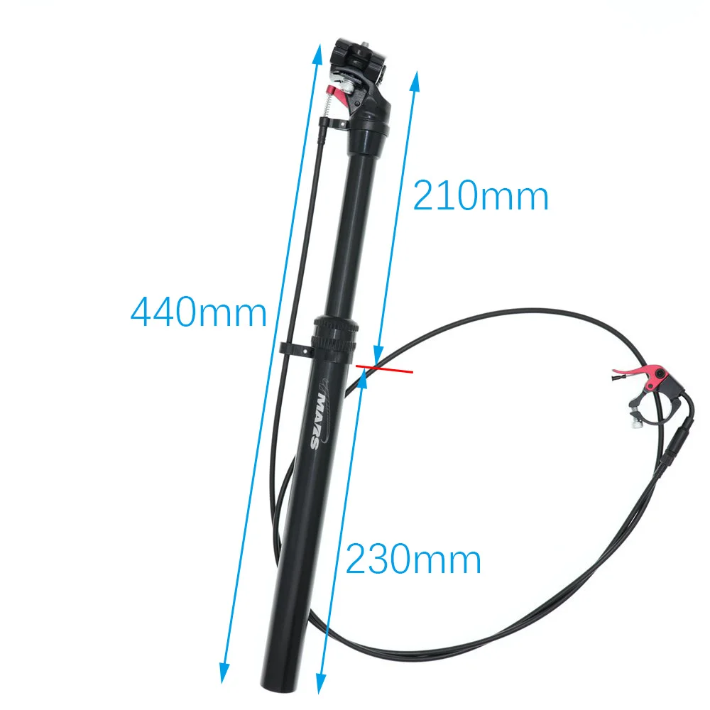 Tmars Dropper Seatpost Adjustable Height 27.2mm Remote Control Manual Hand Mechanical Bike MTB 28.6 30.1 30.4 30.9 31.6 110mm