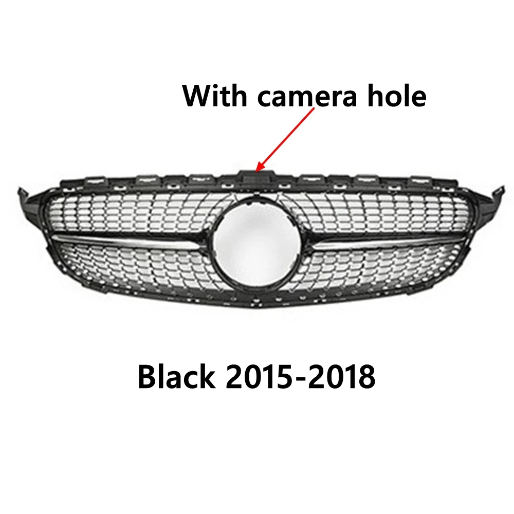 Для Mercedes Benz C W205 C205 S205 C43 2014-2018 Стиль Ремонт GT GTR Алмазная впускная сетка Передняя