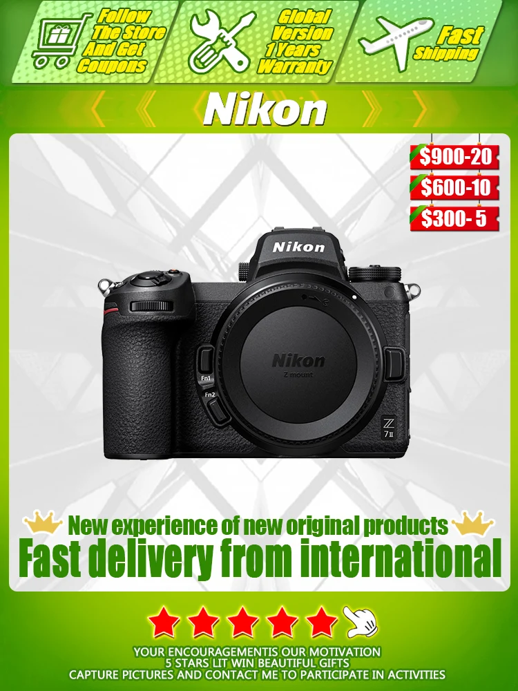 

Новая профессиональная камера NIKON Z7 II Z7 Mark 2 полнокадровая цифровая камера беззеркальная камера 4K HD видео