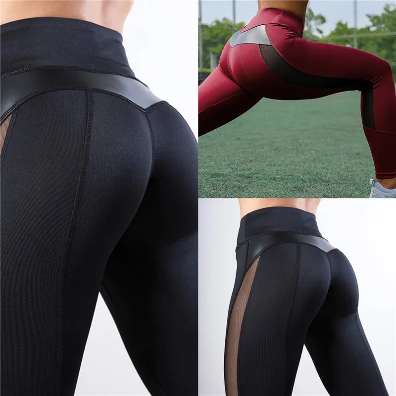 

Spring New Women Fitness Leggings High Waist Hip Lift Skinny Tights Patchwork Design Ankle Length Female Workout Leggings