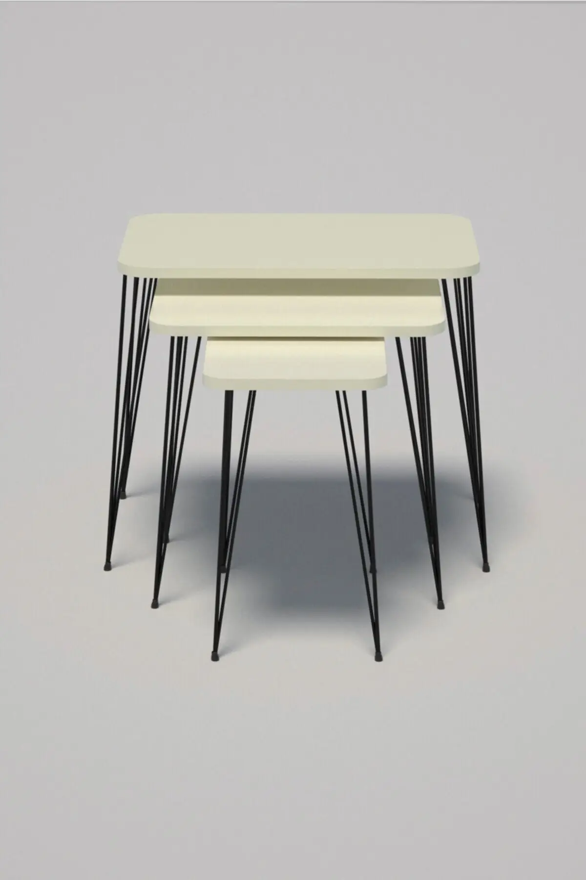 Кофейный столик Zigon в современном стиле набор из 3 предметов Прямоугольная Черная