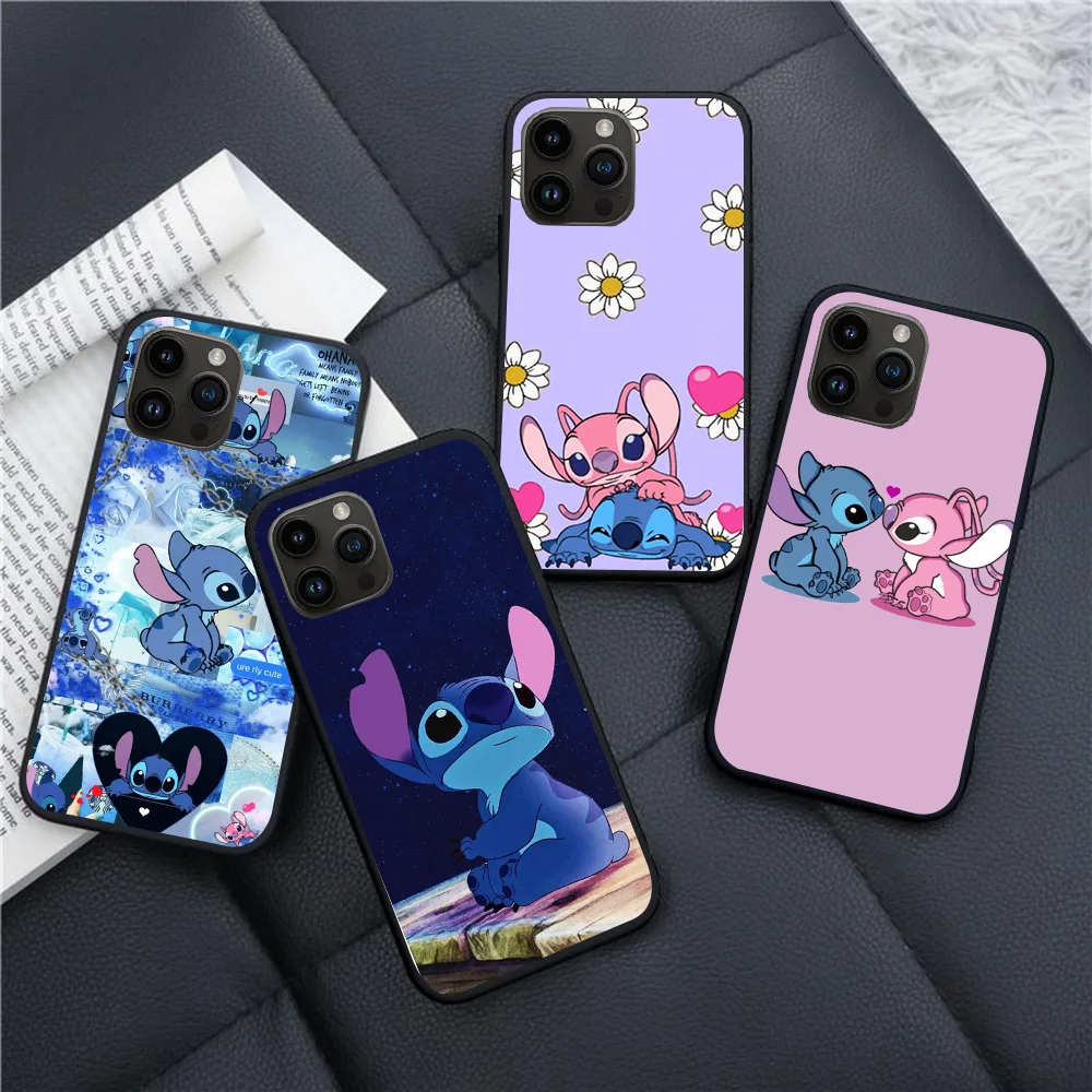 Черный чехол B-17 Lilo &amp Stitch для Xiaomi Poco X4 X5 C65 Redmi 12C Note 12 7A 7 12S Turbo Pro Plus 5G