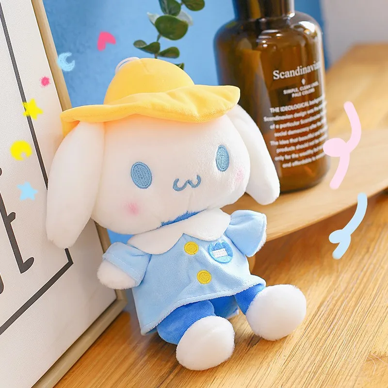 

Кавайная Новинка, собака Sanrio в рулоне с корицей, 25 см, плюшевые игрушки, милая мультяшная плюшевая кукла, украшение для дома, подарок на день рождения для детей и девочек