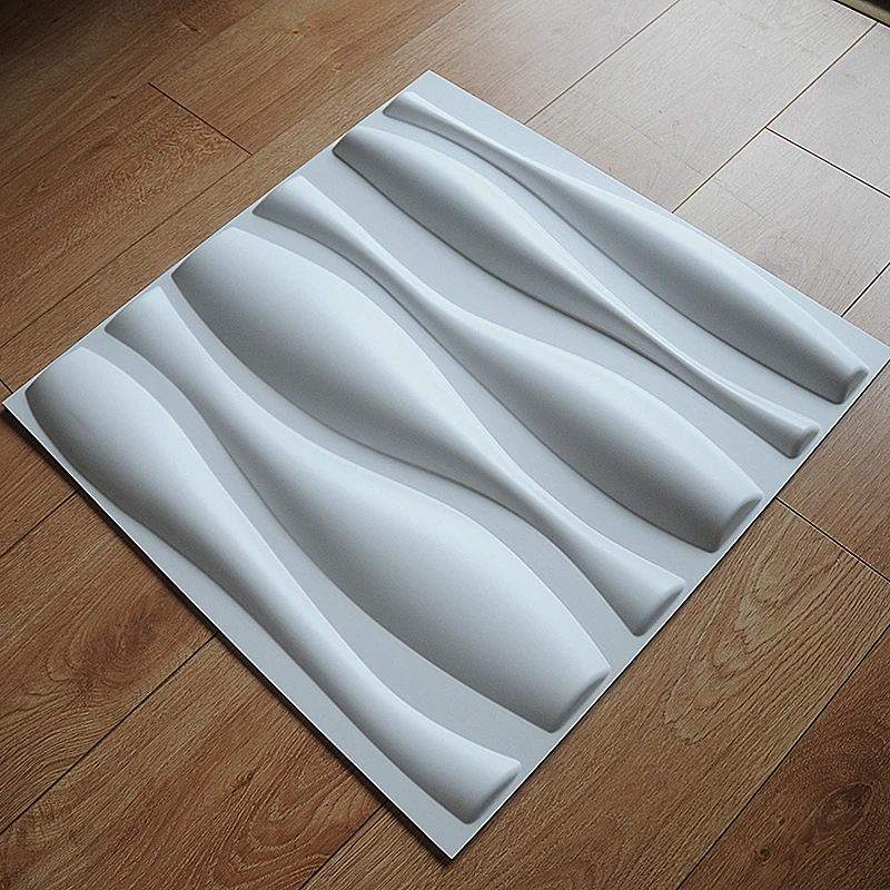 4 шт. 50 см Декоративная 3D стеновая панель волна с дизайном алмаза, несамоклеящаяся каменная наклейка для стены гостиной, водонепроницаемая бумага.