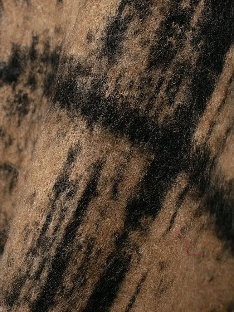 TRAF 2024 осенние вязаные комплекты юбок-миди для женщин модный клетчатый