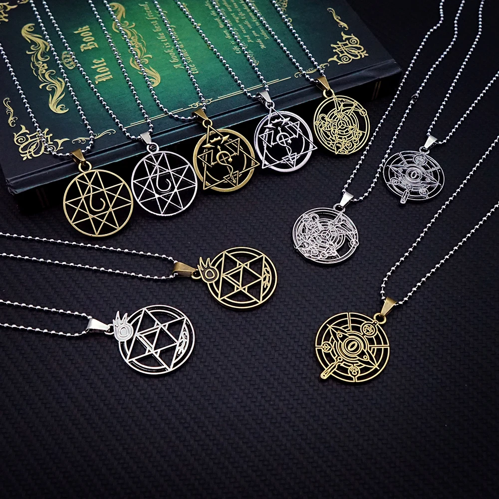 

Fullmetal Alchemist Choker Necklace for Women Men Magic Circle Metal Necklaces Anime Jewelry Pendant Chains Collares Charm