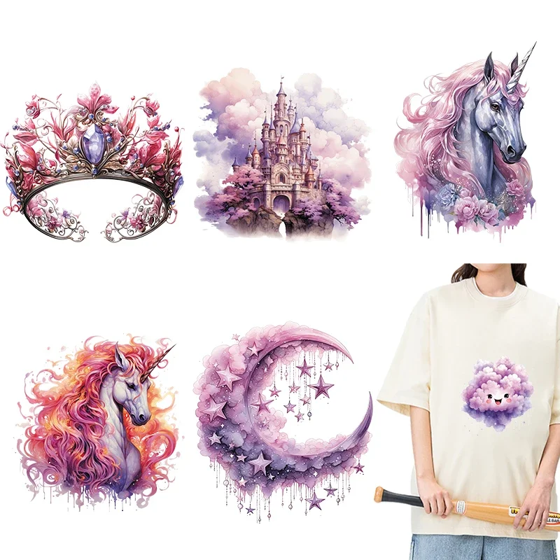 Нашивка с единорогом Dream и хрустальным шариком Термотрансферная нашивка для