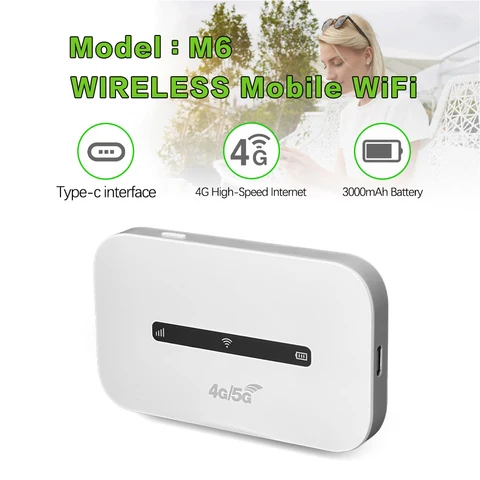 Портативная точка доступа Wi-Fi 4G LTE с поддержкой 8–10 пользователей, карманная мобильная точка доступа 150 Мбит/с со слотом для SIM-карты для домашнего офиса, автомобиля, путешествий