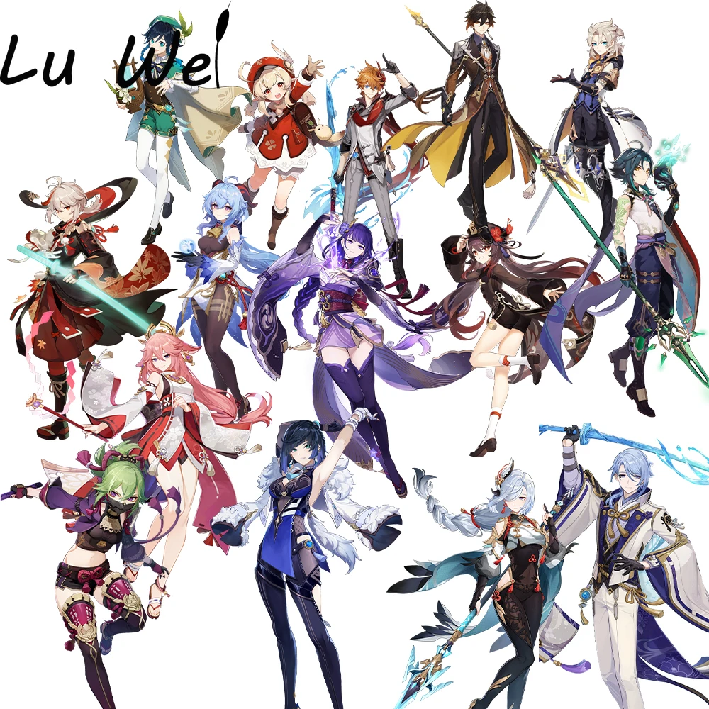 

Anime Figure Genshin Impact Xiao Yelan Ayato Hutao Zhongli Acrylic Model Plate Desk Decor Standing Sign Keychain for Fans Gifts