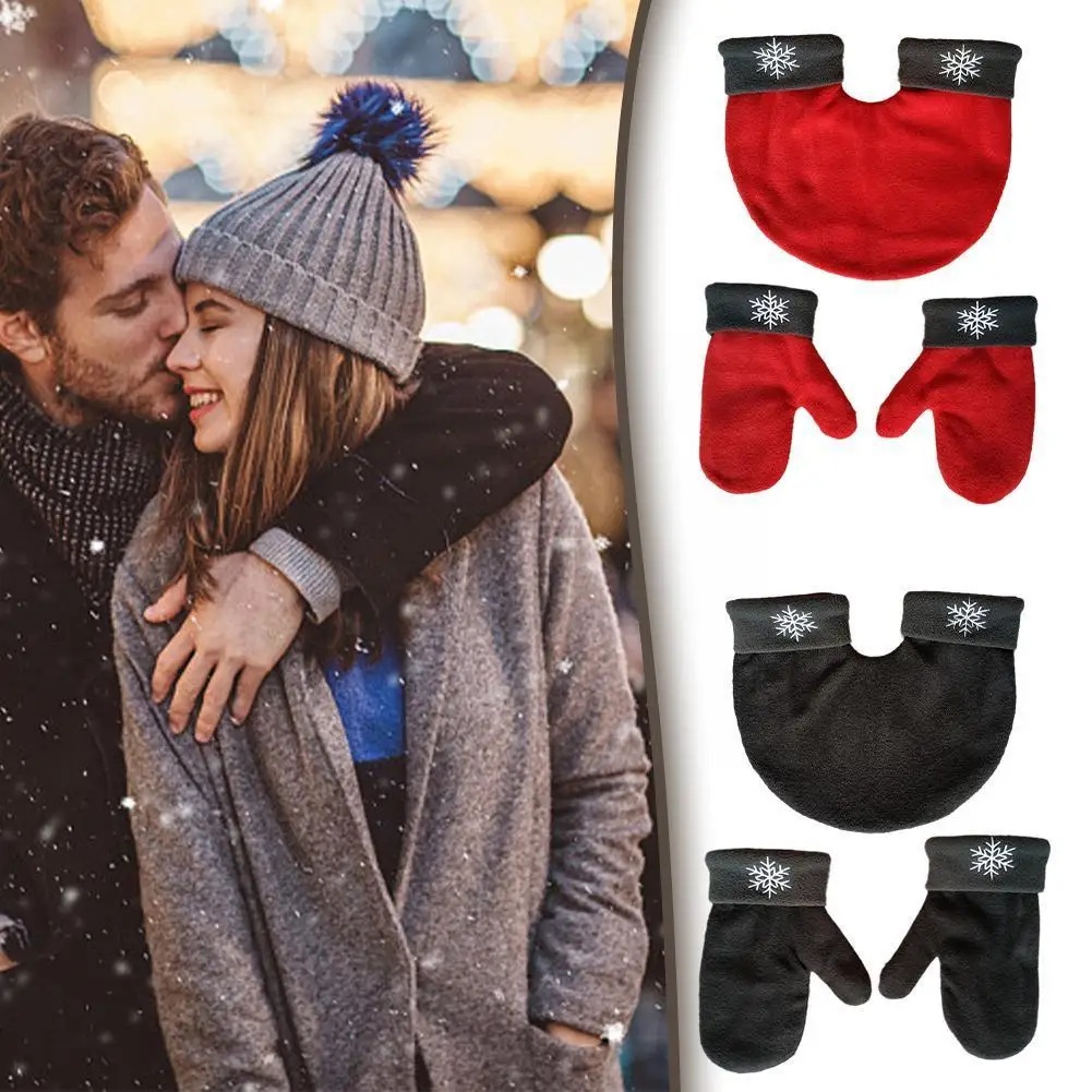 

New Snowflake Winter Fashion Cute Cartoon Warm Valentine's Gifts Lovers Woman Glovess Wool Gloves Day Christmas Gifts X1W6