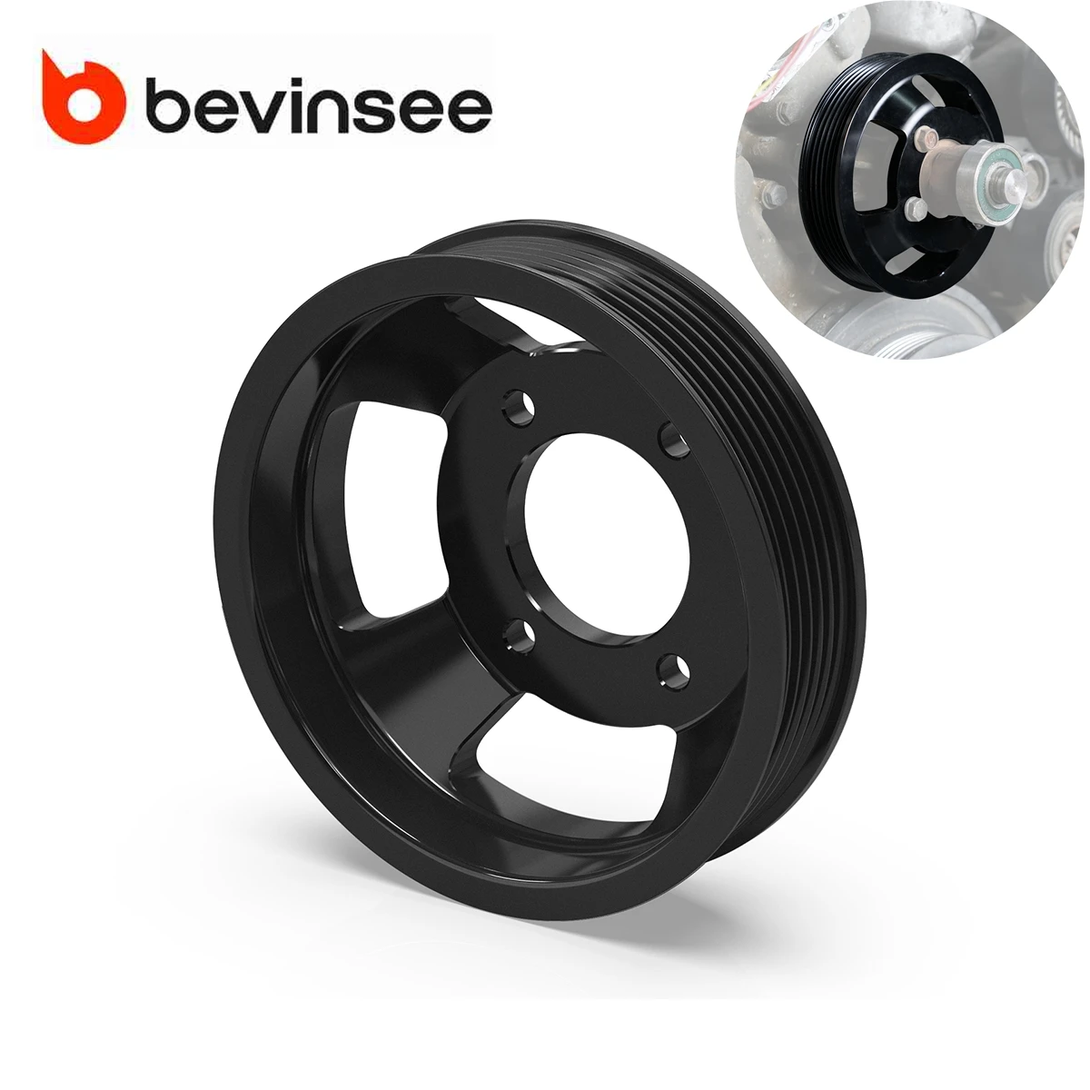 

Шкив водяного насоса BEVINSEE для двигателя BMW E46 E39 E60 E61 E38 E65 X3 E83 X5 E53 Z4 E85 E86 Z3 325i 330i 328i 525i 530i M52TU M54