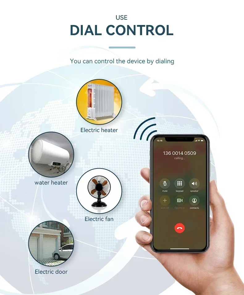 Фото DL2-WLTE-TVC Smart 4G LTE Controller 30A Релейный переключатель большой мощности для набора включения/выключения двигателя SMS WEB APP Управление сигналом сбоя питания Сигнализация №5