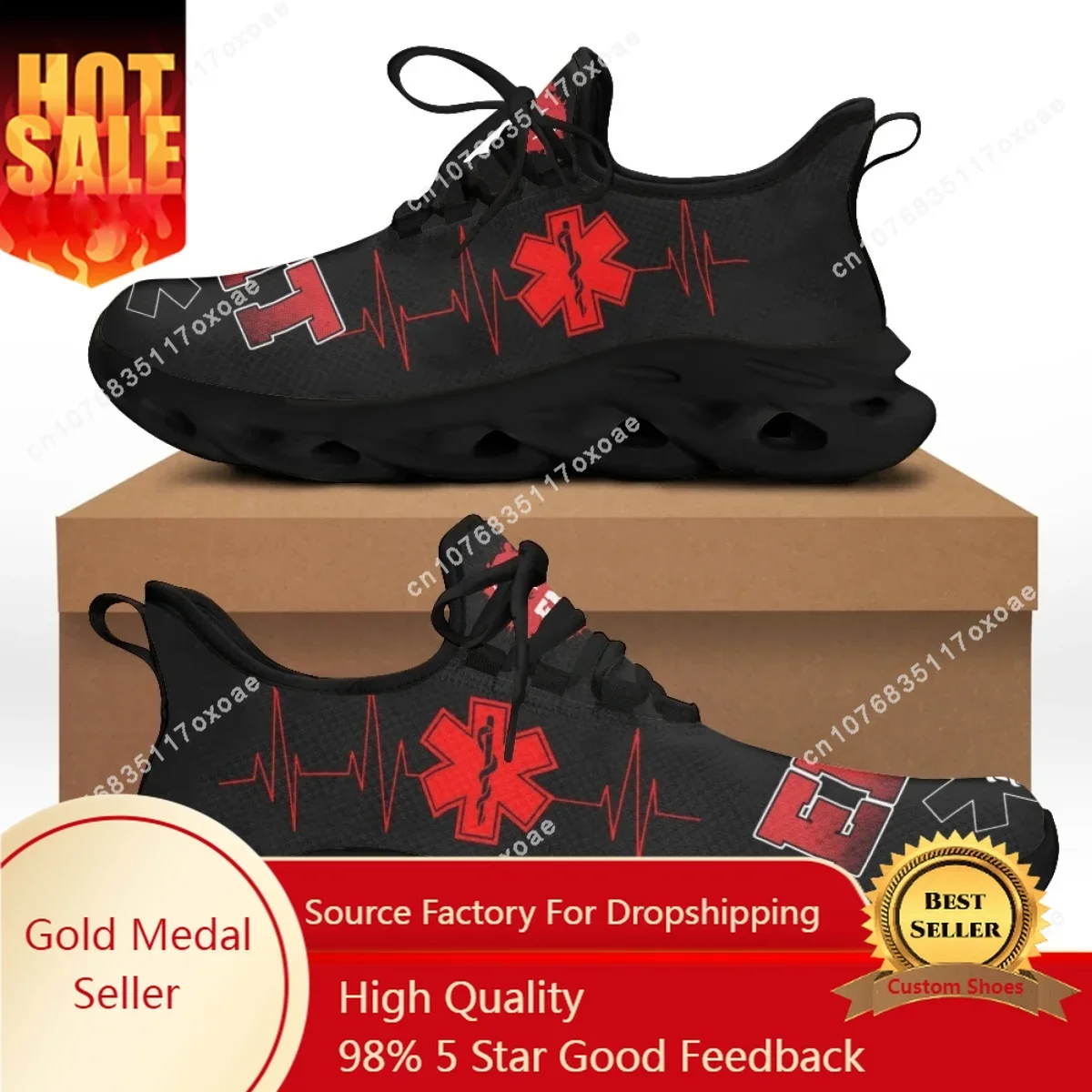 Женские кроссовки на плоской подошве дышащие сетчатые с принтом EMS модель 2022 года