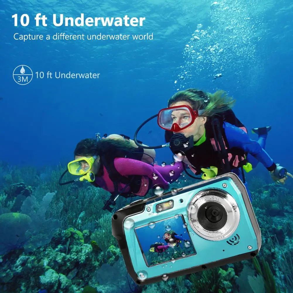 

4K 30FPS Waterproof Camera 1080P Digital Camera IPS Dual Screen Anti Shake Face Detection for Swimming Parent-child Play