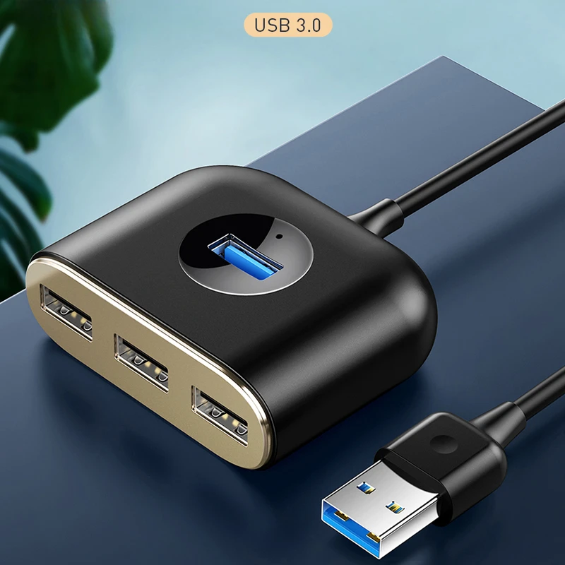 

DELI 21M USB HUB USB3.0 to USB3.0*1+USB2.0*3 for MacBook Pro Air 2020 USB 2.0 HUB LED USB Splitter for PC Computer Accessories