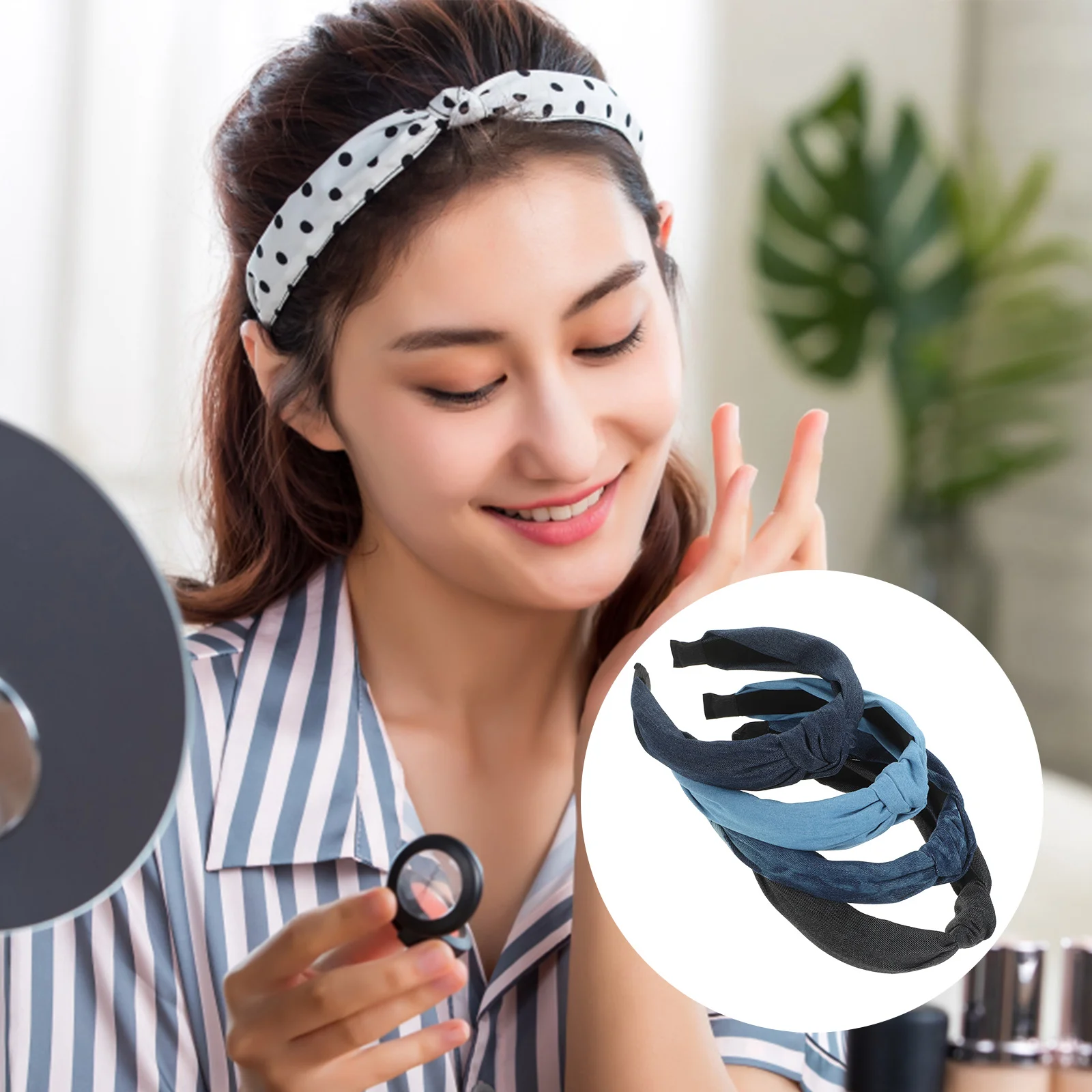 

4pcs Knot Headband Gorgeous Headbands Women Styling Tool Denim Headbands For Women