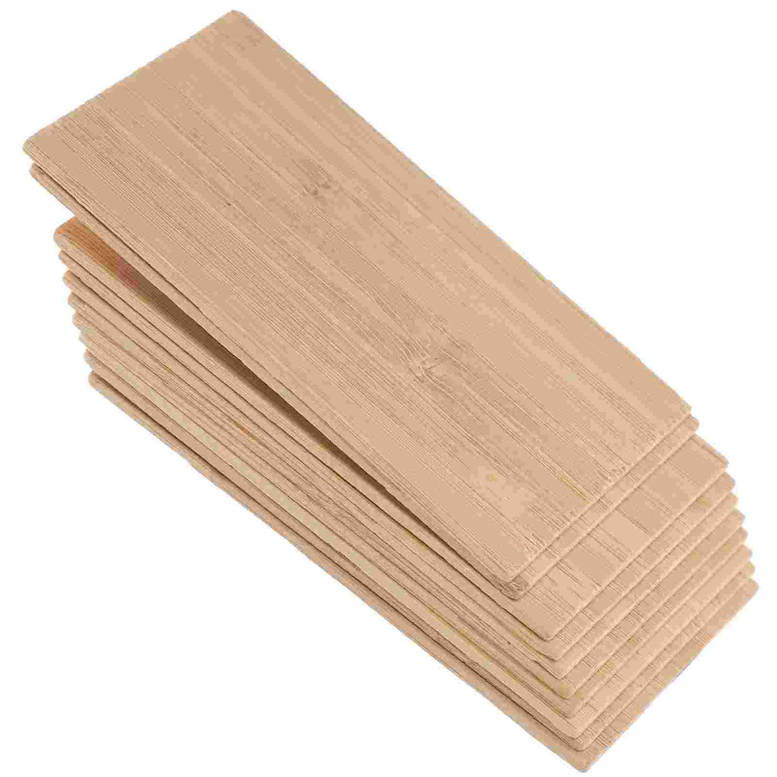 

10 Pcs DIY Crafts Bamboo Business Cards Rectangular Decor Miniatures Decorate Wooden Slices Discs Cutout Things Paint