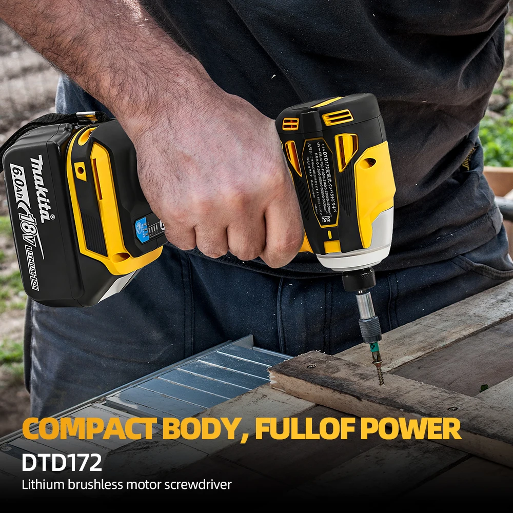 Makita DTD172 Бесщеточный ударный шуруповерт Перезаряжаемая беспроводная