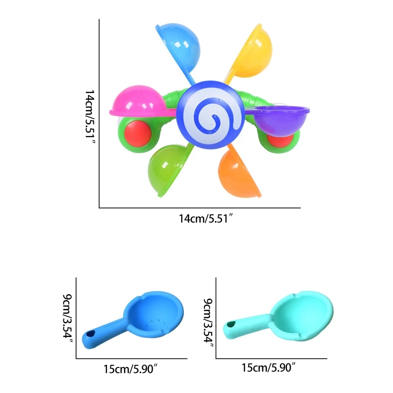 

Colorful Shower Toy Watermill Water Pool Play Game Set Summer Gift for Children Strong Suction Cup Fixed Toddler Favors