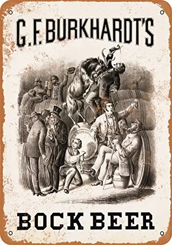 Металлический знак 1877 Burkhardt's Bock Beer-винтажный вид