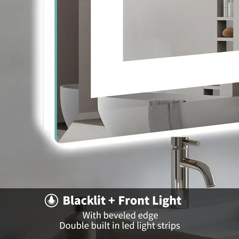 Зеркало с подсветкой и защитой от повреждений регулируемое зеркало 36x48 дюймов