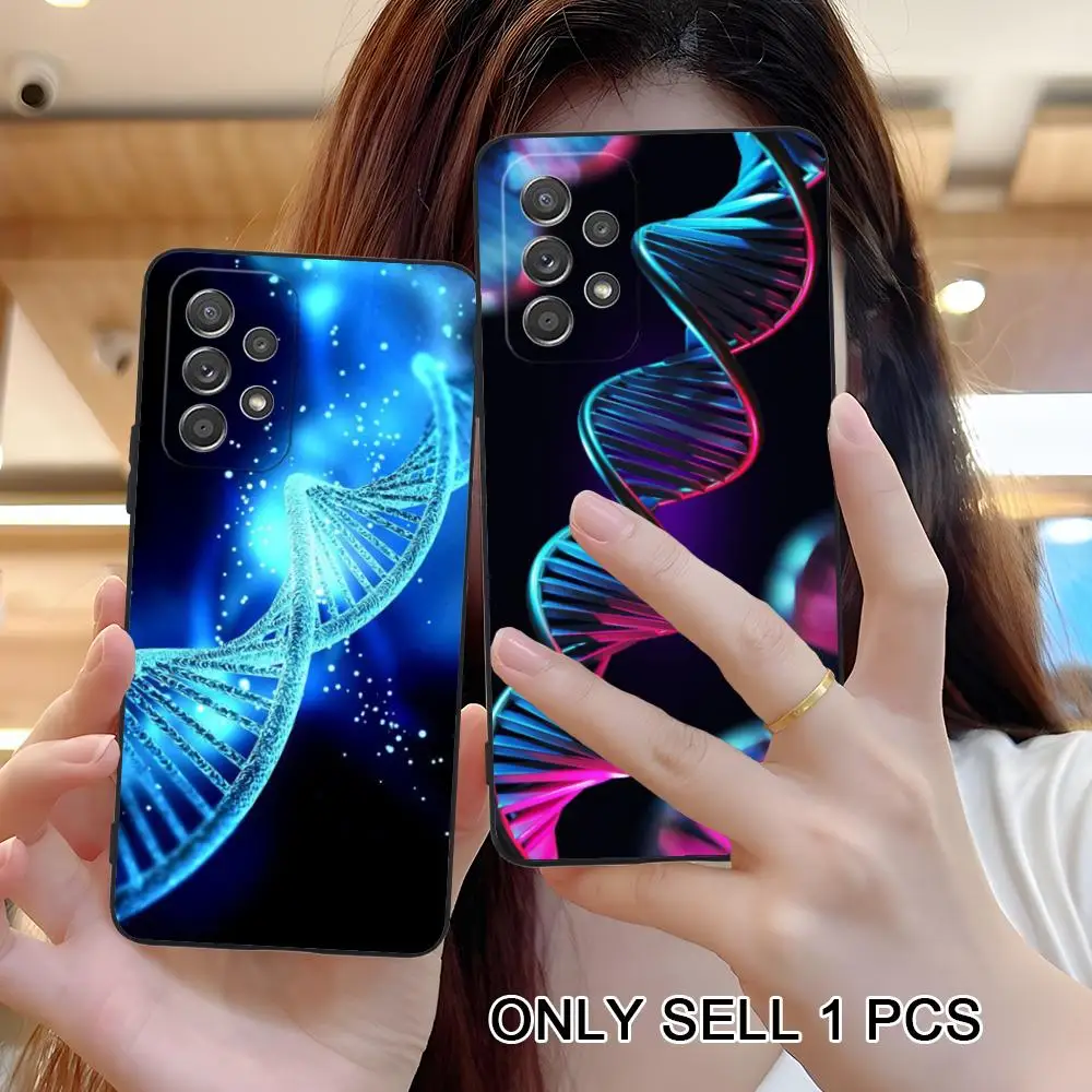 Фото Чехол для телефона Samsung Galaxy A26 25 24 23 22 21 17 16 15 14 13 12 11 5G с дизайном «ДНК и нейроны», мягкий, из ТПУ, противоударный №3