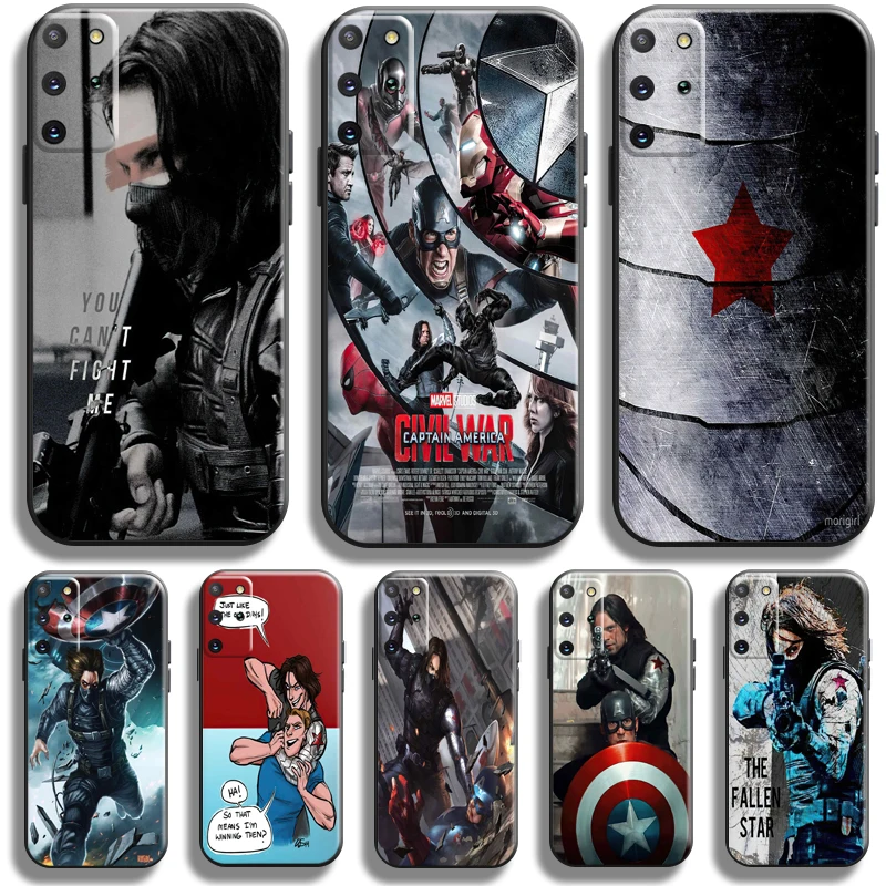 

Winter Soldier Bucky Barnes Phone Case For Samsung Galaxy S22 S21 S20 S10 10E S9 S8 Plus S22 S21 S20 Ultra FE 5G Liquid Silicon