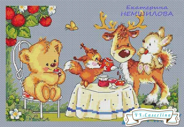 Набор для вышивки крестом 14CT холст набор ремесло --15-медведь и олень 37-28