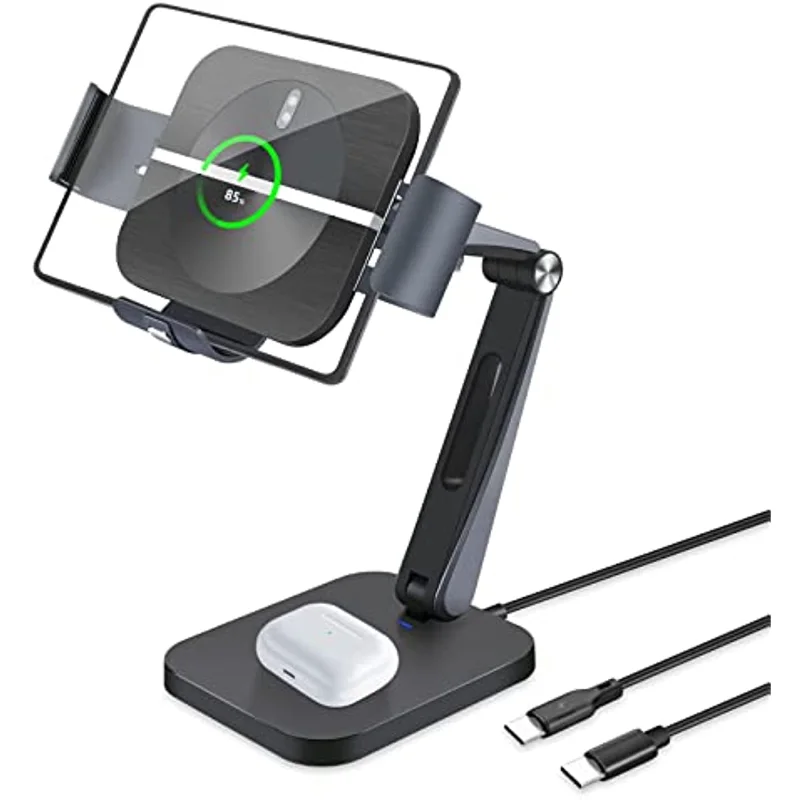 

Беспроводная зарядная станция 2 в 1, совместима с Samsung Galaxy Z Fold 4/3/2, зарядное устройство с 3 катушками для Samsung Galaxy Z Fold Series