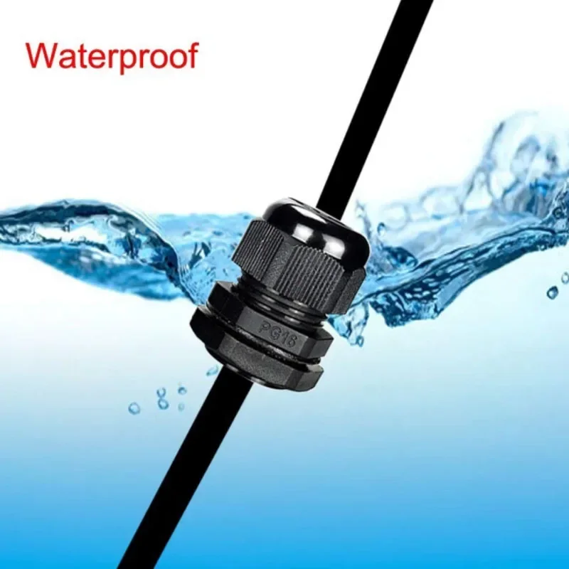 IP68 PG7-PG48 Белый/черный нейлоновый пластиковый разъем Водонепроницаемый кабельный